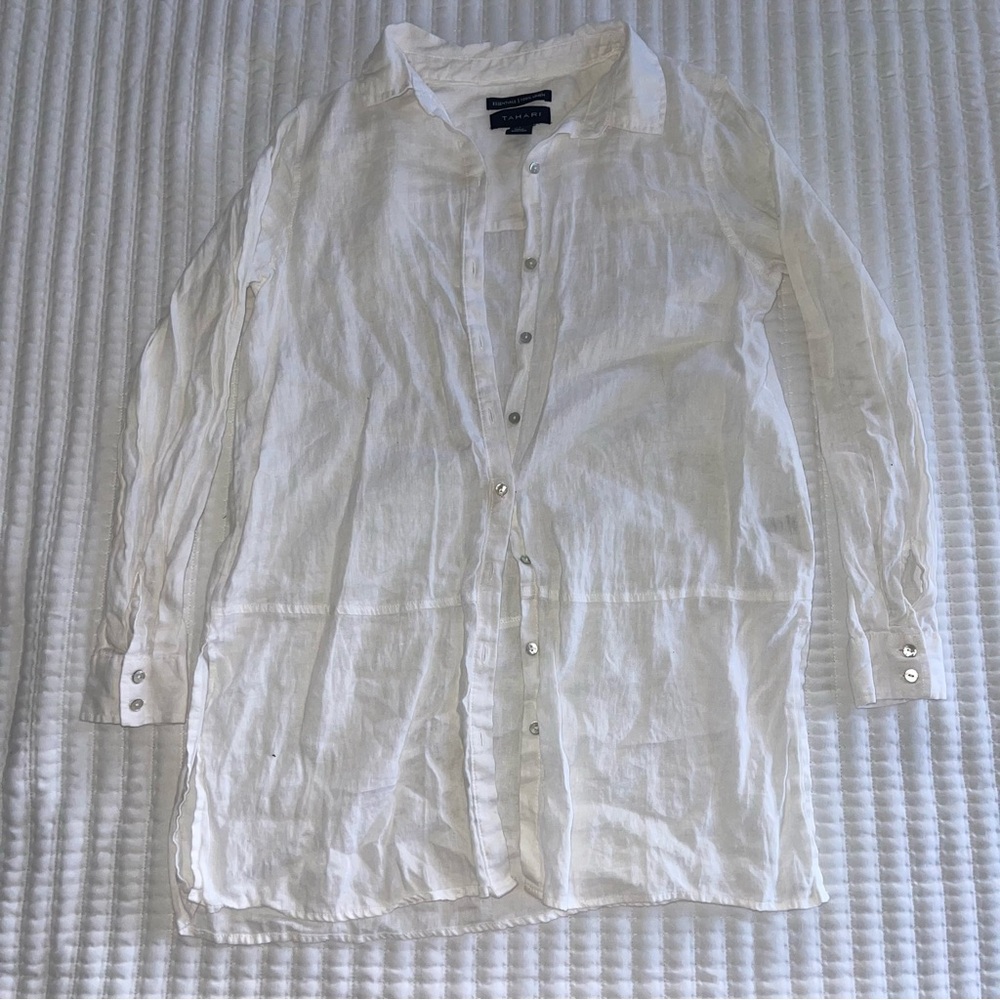 Linen White Blouse/Beach Coverup